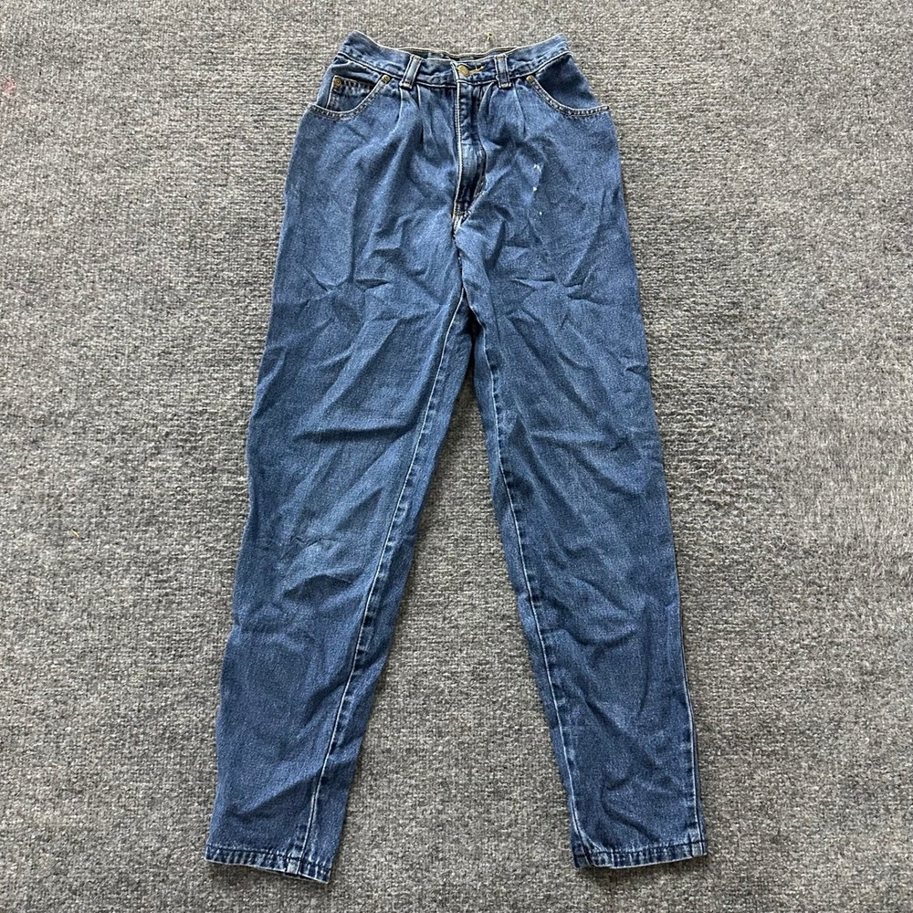 Jordache Jeans Womens Size 3 Blue Vintage Pleated High Waist Tapered Mom Denim